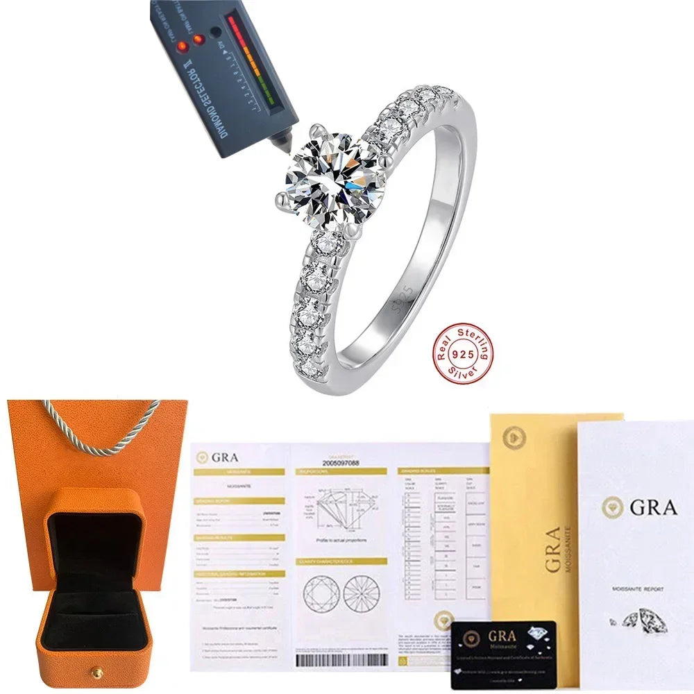 D Color 1-3 Carat Moissanite Four Claw Jewelry