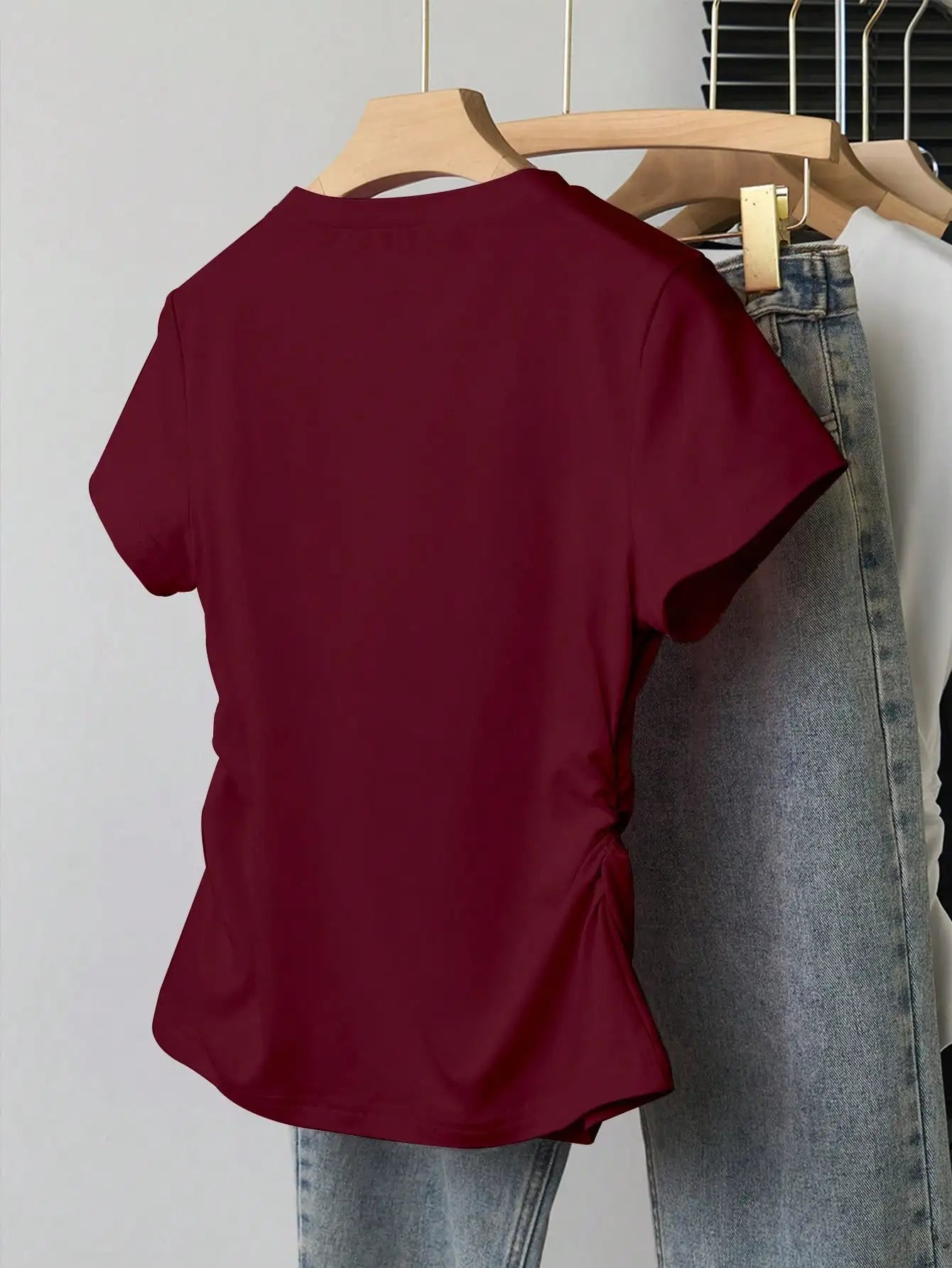 Women's Short Sleeve T-Shirt with Side Ruching