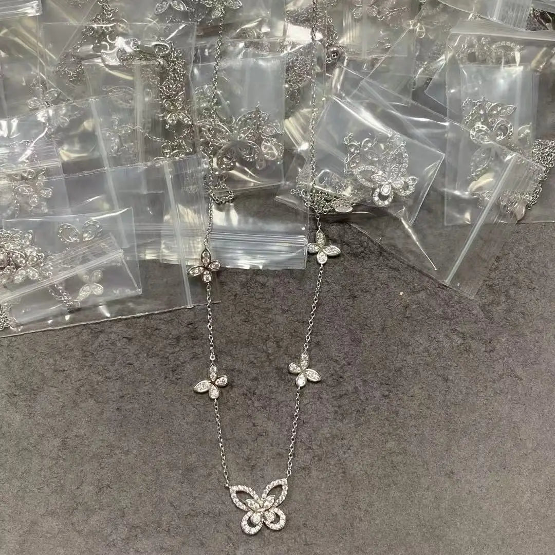 Moissanite Butterfly Fashion Women's Necklace