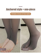 Fleece Leggings Translucent slim Pantyhose Woman Pants