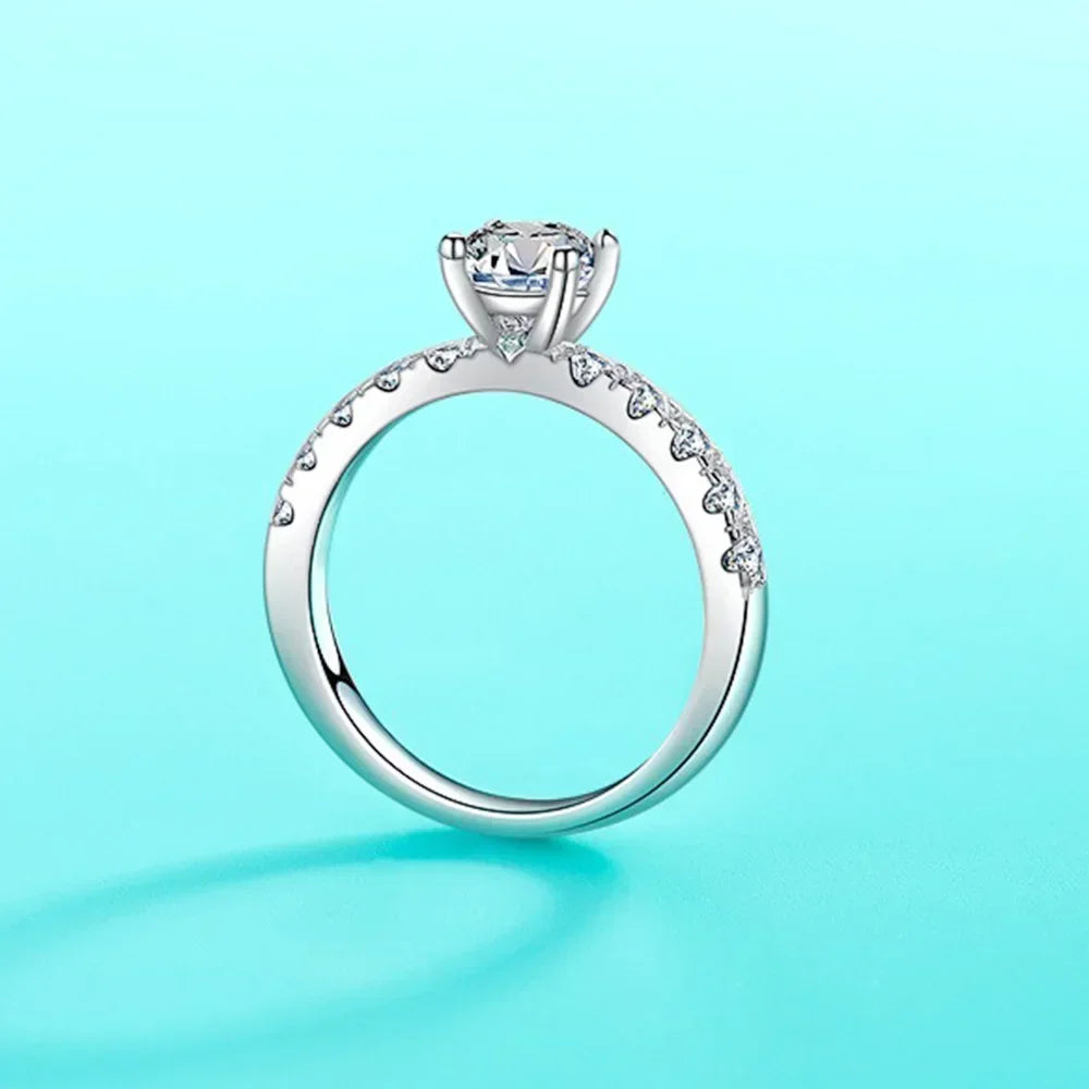 D Color 1-3 Carat Moissanite Four Claw Jewelry