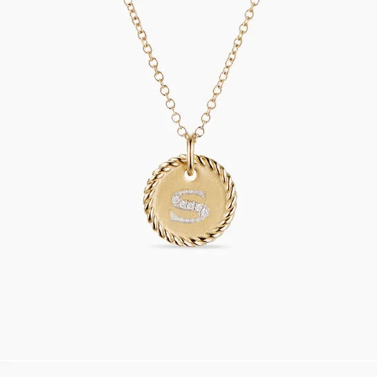 DY Simple Gold Color Letter Pendant Necklace