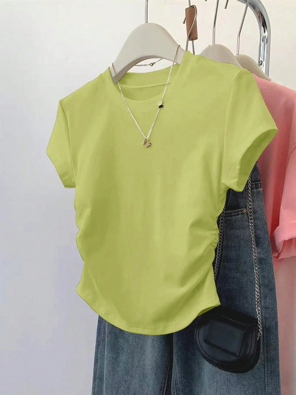Women's Short Sleeve T-Shirt with Side Ruching