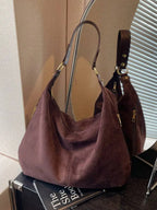 Black Faux Leather Shoulder Bag  Zipper Closure