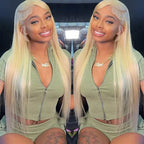 40 Inch Blonde Body Wave Human Hair Wigs 613 Hd Lace Frontal Wig 13x6 
 Bone Straight Lace Front Wig Colored 100% Human Hair