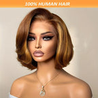 Straight Ombre Lace Front Wig Human Hair 18inch 
4/27 Highlight Wig Human Hair Pre-plucked, 
13x4 Straight Honey Blonde Mix Brown