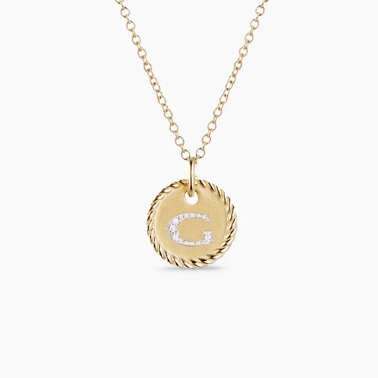 DY Simple Gold Color Letter Pendant Necklace
