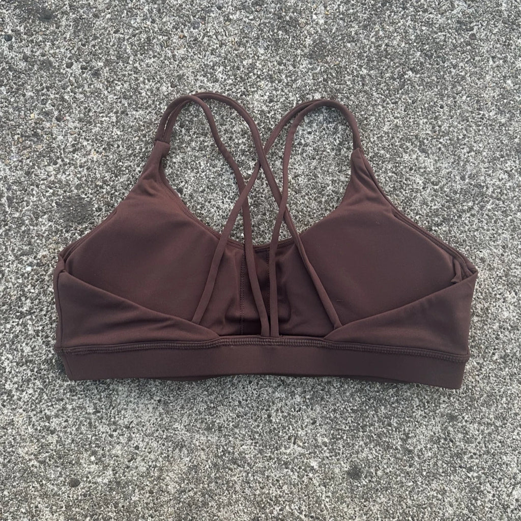Solid Color Cross Fitness Bra  With Chest Pad
