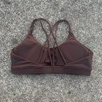 Solid Color Cross Fitness Bra  With Chest Pad