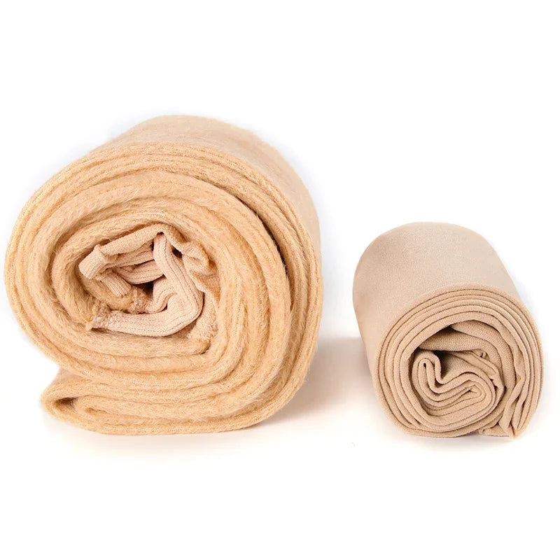 Fleece Leggings Translucent slim Pantyhose Woman Pants