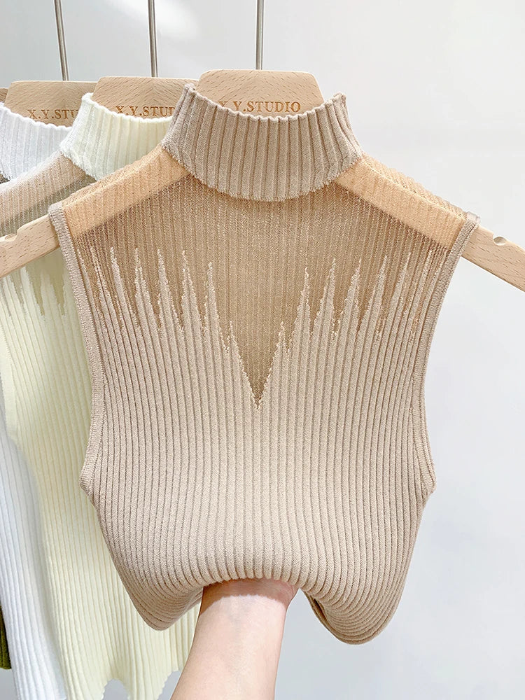 Mesh Knitted Tank Top Sweater Chic  Tube Top