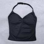 Adjustable Women Scrunch Bra Removable Cups Yoga Tank
