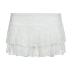 Lace Tulle Fairycore Micro Boho Skirt