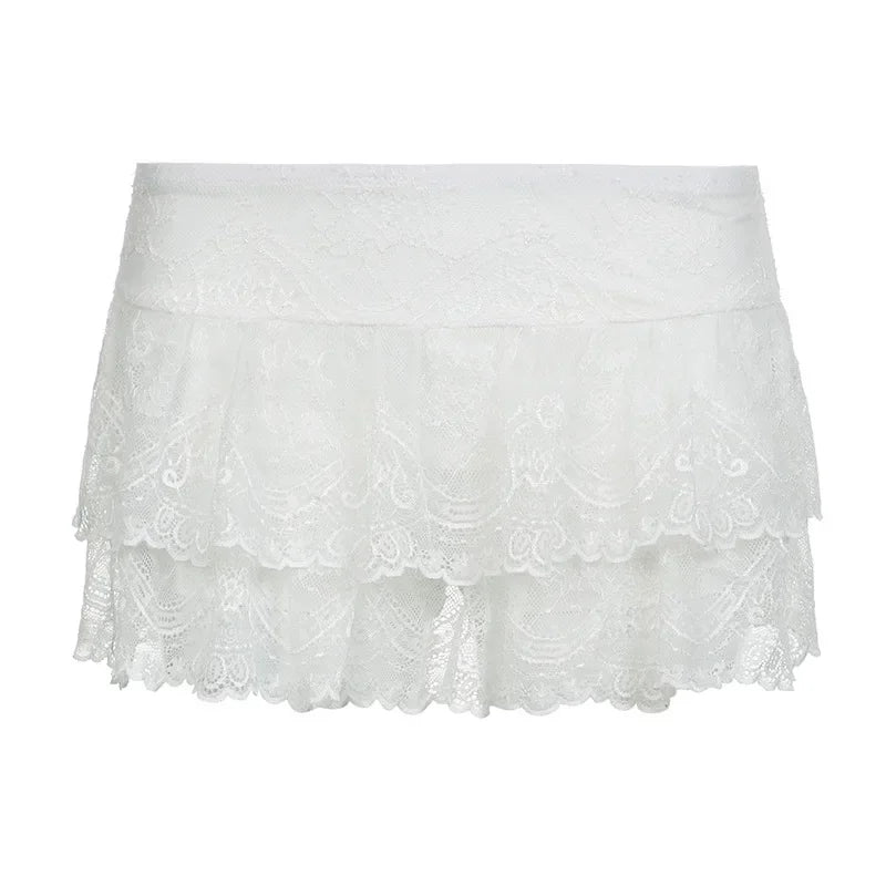 Lace Tulle Fairycore Micro Boho Skirt