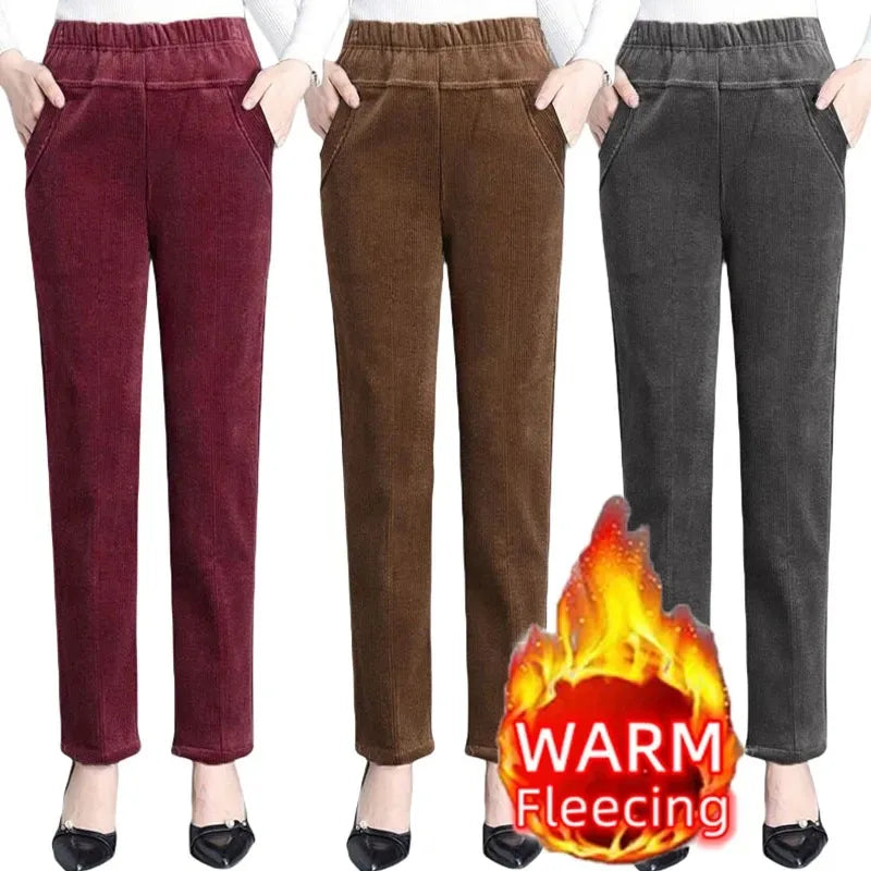 Thick Fleece  Women's Corduroy Warm pants