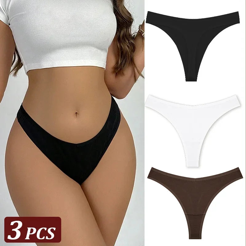 3Pcs/Set Seamless Thong Cotton Panties