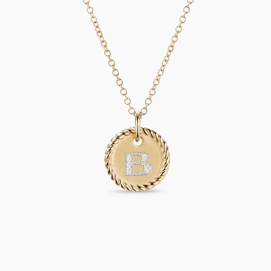 DY Simple Gold Color Letter Pendant Necklace