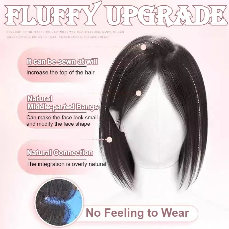 Invisible Part Bangs Fluffy Synthetic Women Topper