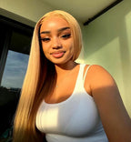 13x6 Honey Blonde HD Transparent Lace Front Wigs Human Hair 
#27 Colored Brazilian Bone Straight Lace Frontal Human Hair Wigs