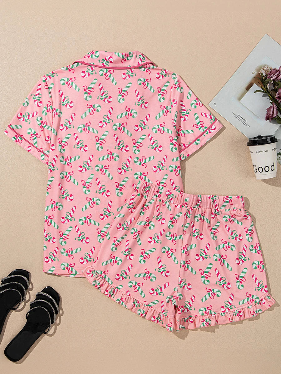 Womens Summer Pajamas  Elastic Waisted Shorts