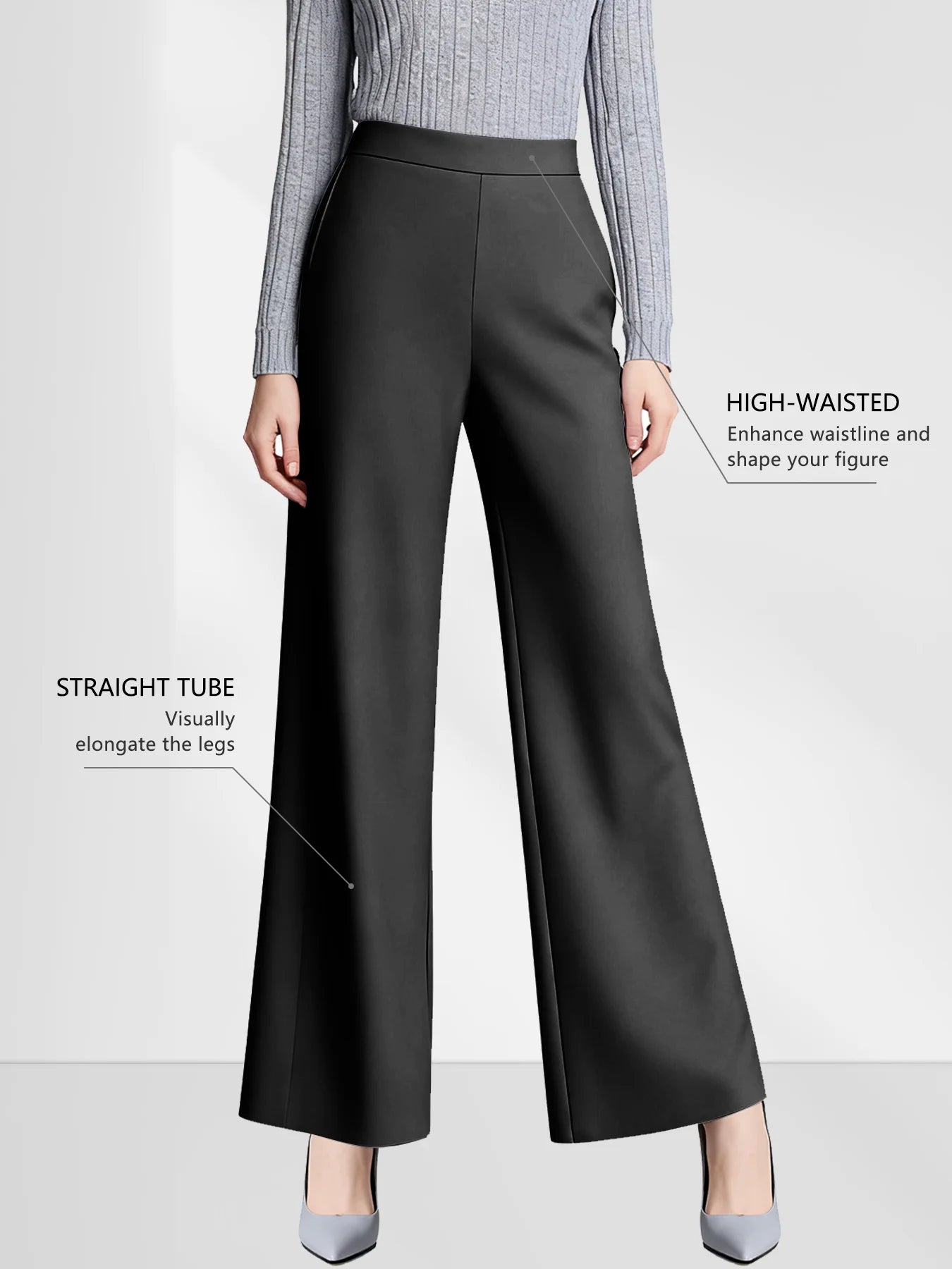 Slimming Casual Pants Elastic Waist Comfortabe Pocket Design