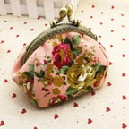 Women Canvas Fabric Big Rose Purse