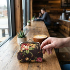 5 Pcs Rose Mini Coin Purses, Canvas Fabric