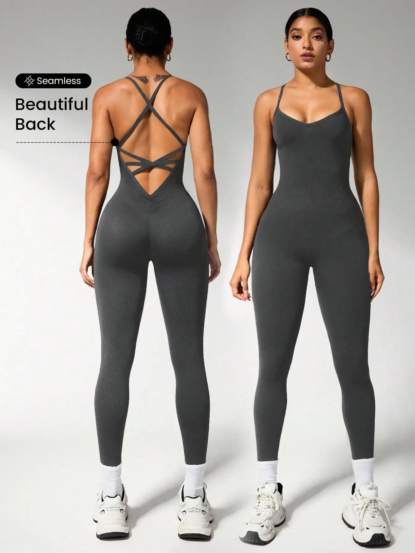 Women's Black Compression Jumpsuit