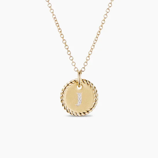 DY Simple Gold Color Letter Pendant Necklace