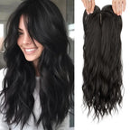 Long Wave Hair Topper for Women 22Inch Long Curly Hairpiece With Side Bangs 360° 
3D Toppers For Thinning Hair