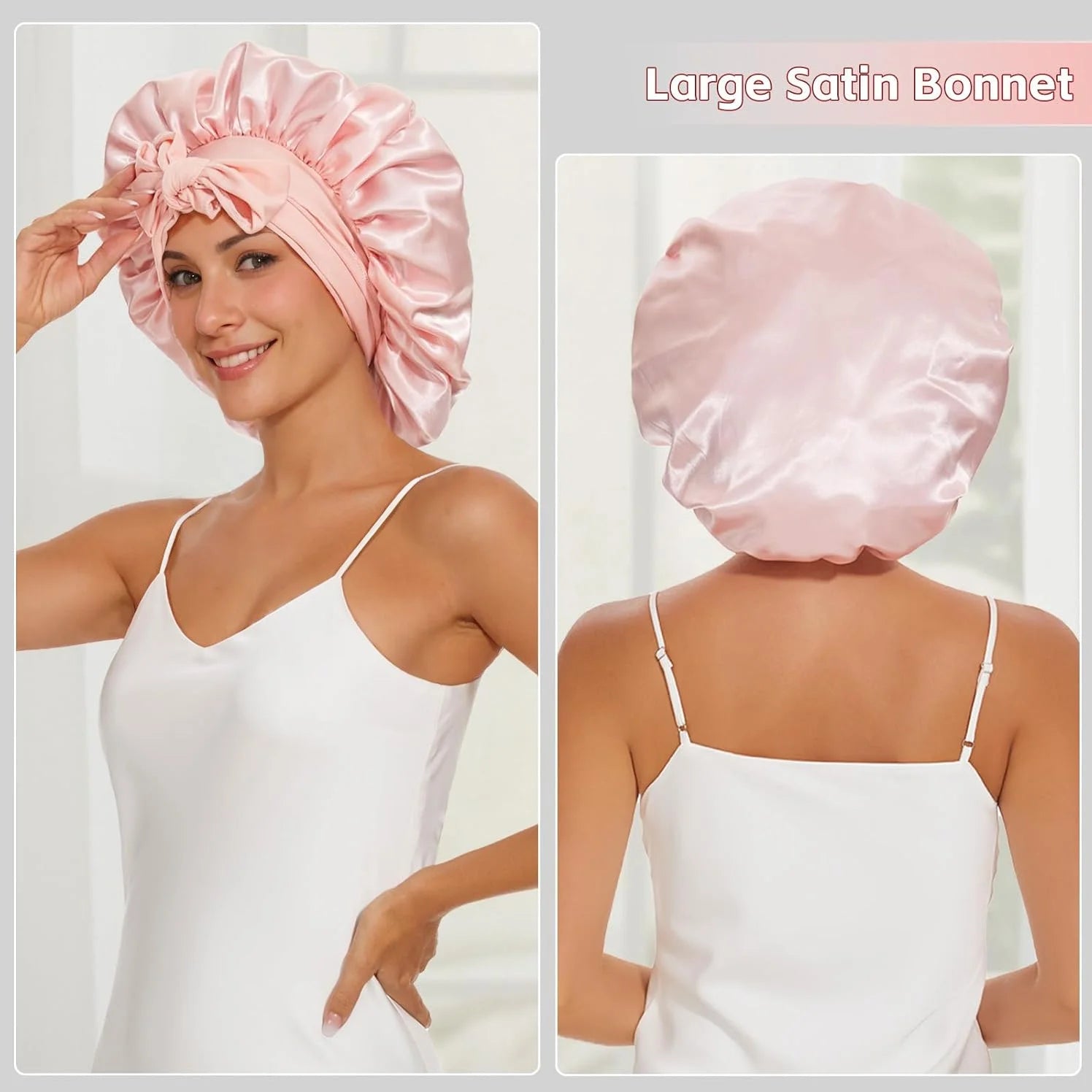 2PCS Satin Multi-Use Hair Bonnets