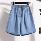 Loose Plus Size Shorts Woman  Wide Leg