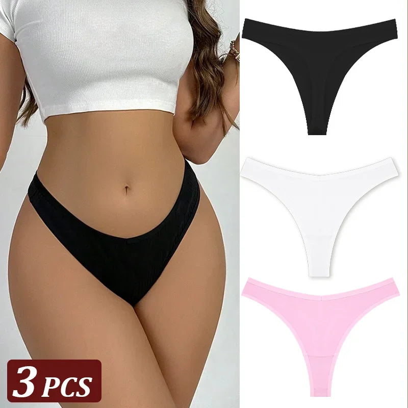 3Pcs/Set Seamless Thong Cotton Panties