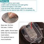 10x12cm Women Human Hair Toppers Silk Base Straight
 4 Clips In Hair Piece Brown Blonde