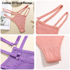 4Pcs Cotton Double Thin Thongs