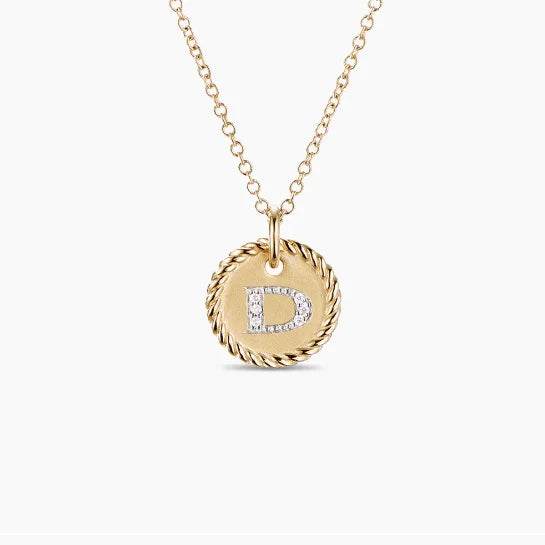 DY Simple Gold Color Letter Pendant Necklace