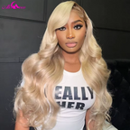 180 Density Brown Roots Ash Blonde Body Wave Lace Frontal Wig 
13x6 Ombre Ash Blonde Human Hair Wigs for Women