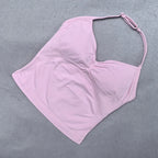 Adjustable Women Scrunch Bra Removable Cups Yoga Tank