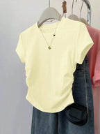 Women's Short Sleeve T-Shirt with Side Ruching