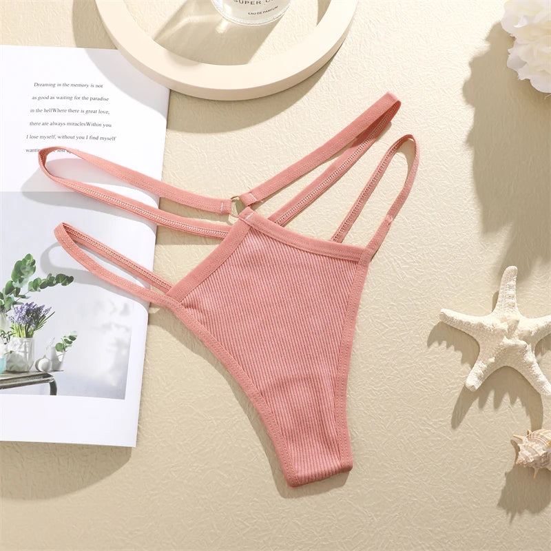 4Pcs Cotton Double Thin Thongs