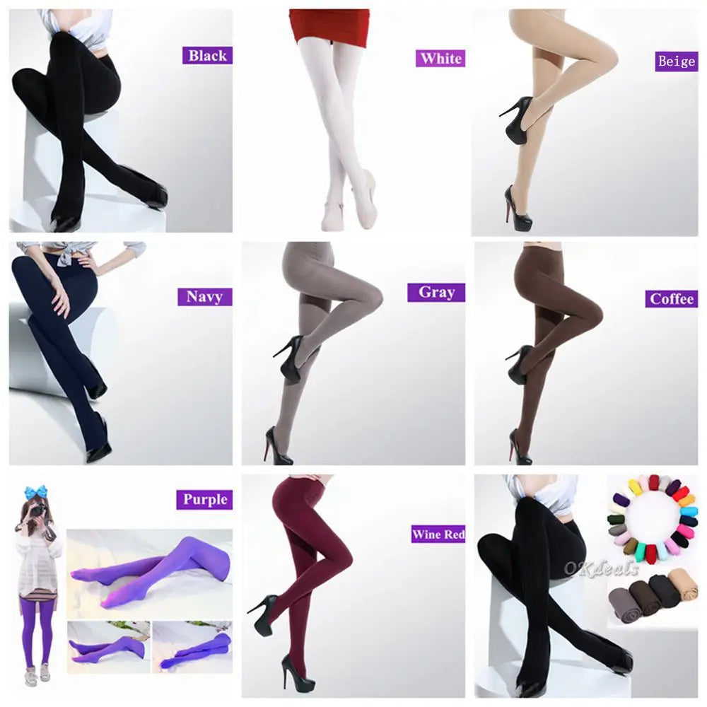 Women Opaque Pantyhose Warm Nylon Footed Stocking