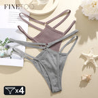 4Pcs Cotton Double Thin Thongs