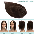10x12cm Women Human Hair Toppers Silk Base Straight
 4 Clips In Hair Piece Brown Blonde