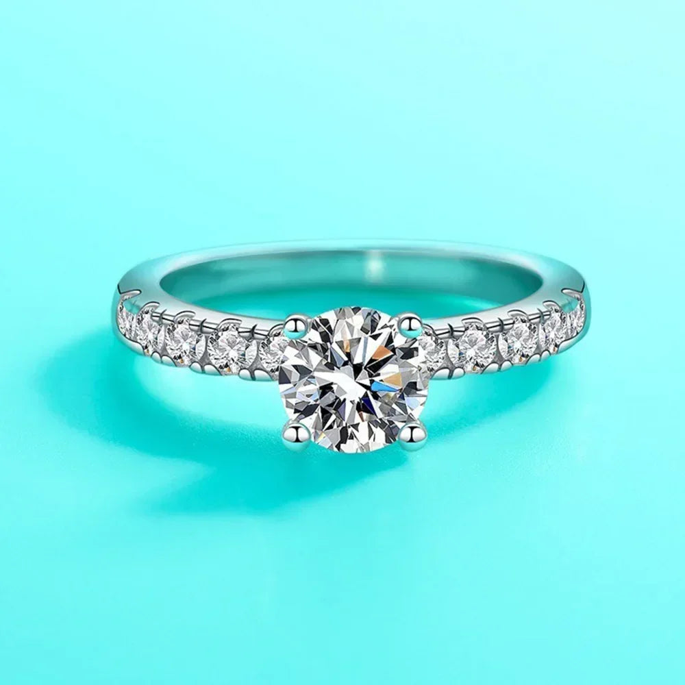 D Color 1-3 Carat Moissanite Four Claw Jewelry