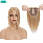 10x12cm Women Human Hair Toppers Silk Base Straight
 4 Clips In Hair Piece Brown Blonde