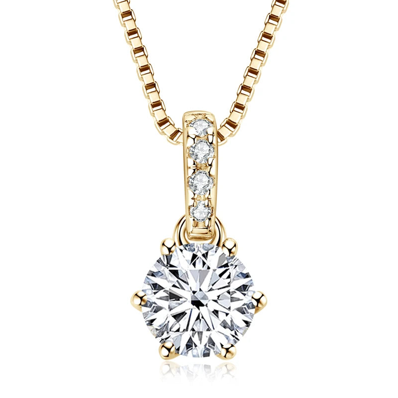 1CT 2CT Moissanite Diamond Pendant Necklace