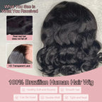 13x6 Glueless HD Lace Front Wig Body Wave Brazilian Human Hair
 Pre Cut Lace Short Bob Pre Plucked For Black Women Ready To Wear