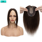 10x12cm Women Human Hair Toppers Silk Base Straight
 4 Clips In Hair Piece Brown Blonde