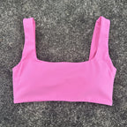 Solid Color Hollow back shoulder strap Underwear Women  Fitness sport Bra Top