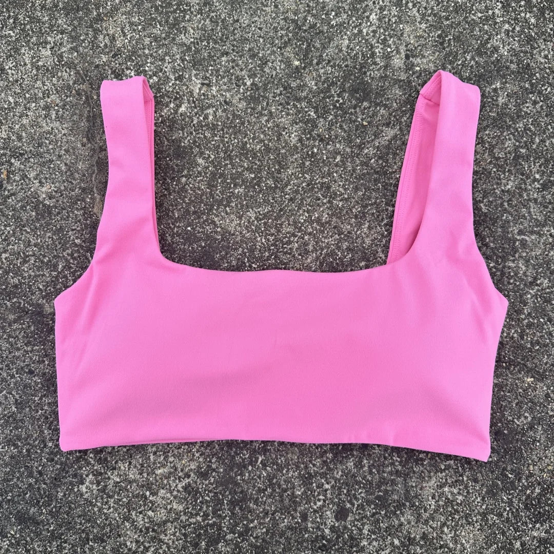 Solid Color Hollow back shoulder strap Underwear Women  Fitness sport Bra Top
